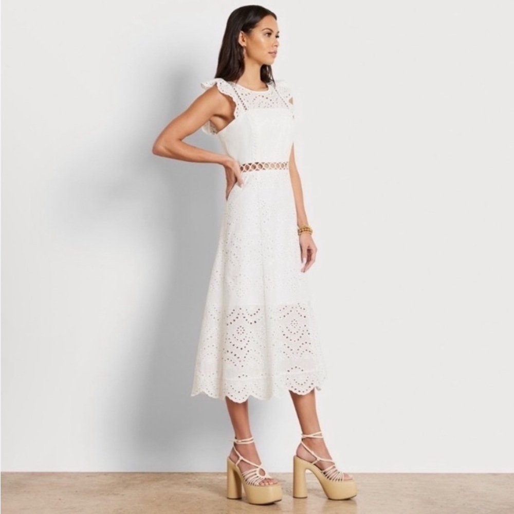 NWOT*Sam Edelman eyelet white midi dress Size 4